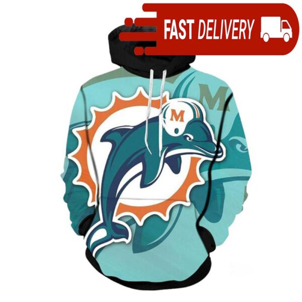 Miami Dolphins Logos Team Dolphins NFL Hoodie Gifts for Fans - available at - rugbyfanstore.com