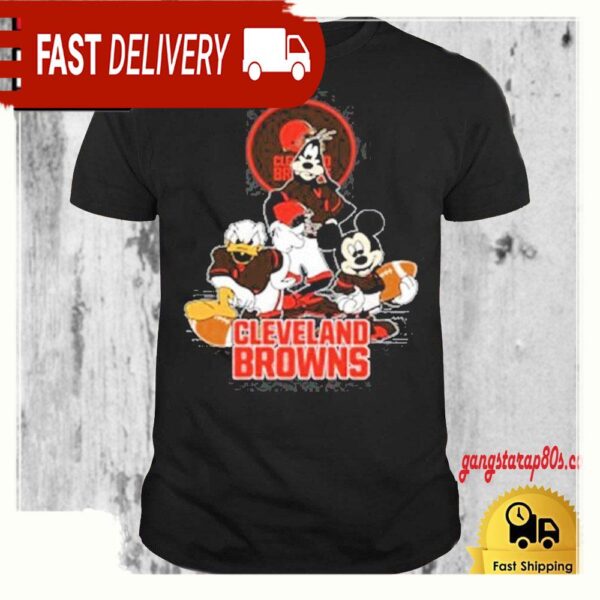 Mickey Mouse and Friends Cleveland Browns Game Day Football 2024 T Shirt - available at - rugbyfanstore.com