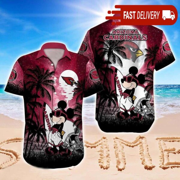 Mickey Mouse Arizona Cardinals NFL Hawaiian Shirt Summer Vibes Disney Gift - available at - rugbyfanstore.com