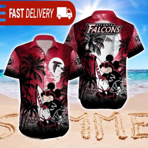 Mickey Mouse Atlanta Falcons NFL Hawaiian Shirt Summer Vibes Disney Gift - available at - rugbyfanstore.com