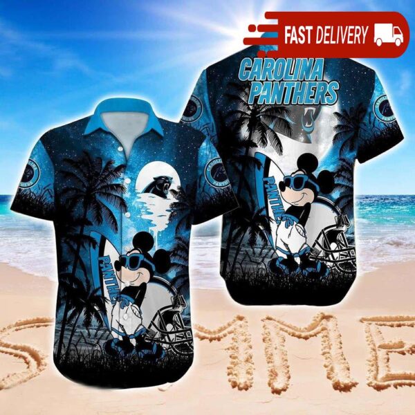 Mickey Mouse Carolina Panthers NFL Hawaiian Shirt Summer Vibes Disney Gift - available at - rugbyfanstore.com