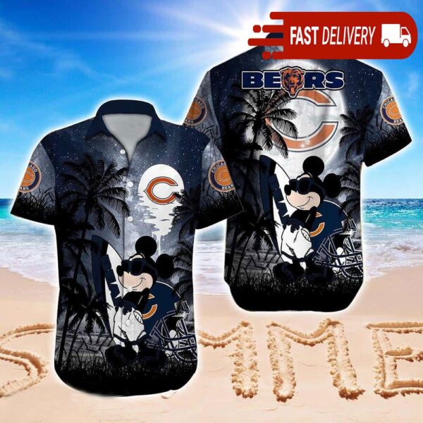 Mickey Mouse Chicago Bears NFL Hawaiian Shirt Summer Vibes Disney Gift - available at - rugbyfanstore.com