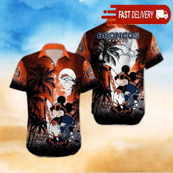 Mickey Mouse Denver Broncos NFL Hawaiian Shirt Summer Vibes Disney Gift - available at - rugbyfanstore.com