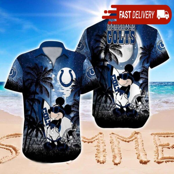 Mickey Mouse Indianapolis Colts NFL Hawaiian Shirt Summer Vibes Disney Gift - available at - rugbyfanstore.com