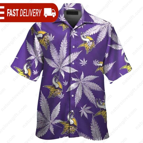 Minnesota Vikings Cannabis Plant Purple NFL Hawaiian Shirt - available at - rugbyfanstore.com