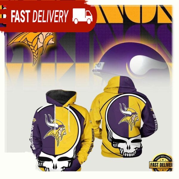 Minnesota Vikings NFL Grateful Dead Band Hoodie 3D Print - available at - rugbyfanstore.com