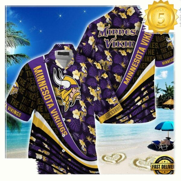 Minnesota Vikings NFL Hawaii Shirt With Tropical Flower Pattern - available at - rugbyfanstore.com