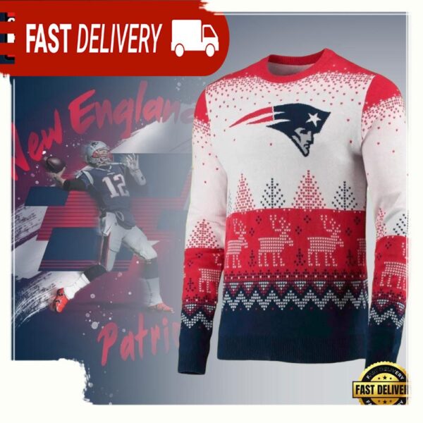 New England Patriots Knit Pullover NFL Ugly Christmas Sweater - available at - rugbyfanstore.com