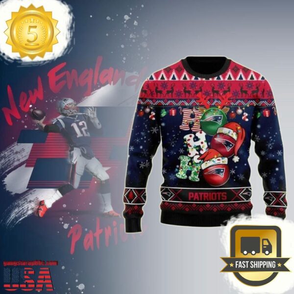 New England Patriots Merry Christmas Hohoho NFL Ugly Sweater - available at - rugbyfanstore.com