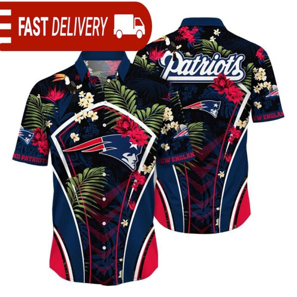 New England Patriots NFL Flower Tropical Hawaiian Shirt - available at - rugbyfanstore.com