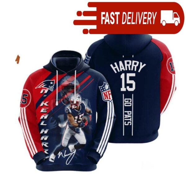 New England Patriots Nkeal Harry NFL Hoodie Gifts for Fans - available at - rugbyfanstore.com