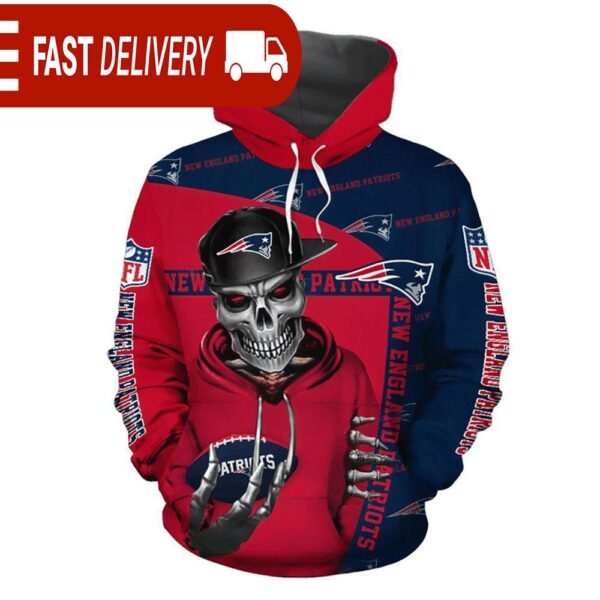 New England Patriots Skull of Death Halloween Hoodie NFL Gifts - available at - rugbyfanstore.com