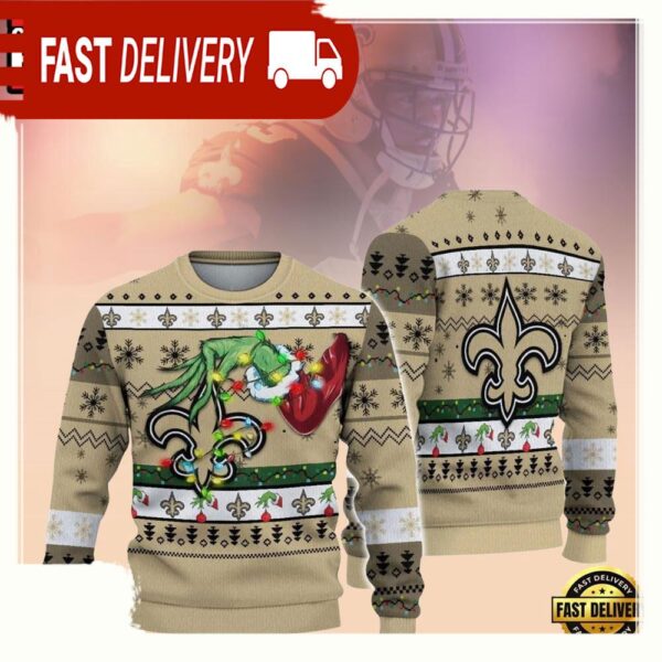 New Orleans Saints Grinch NFL Christmas Ugly Sweaters - available at - rugbyfanstore.com