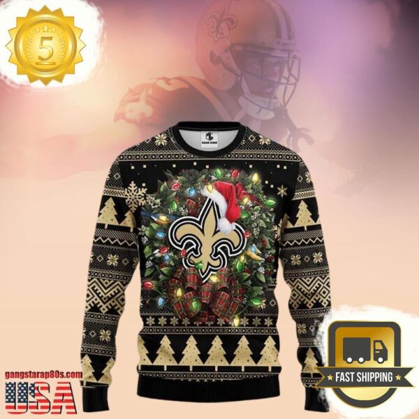 New Orleans Saints NFL Merry Christmas Ugly Sweater - available at - rugbyfanstore.com