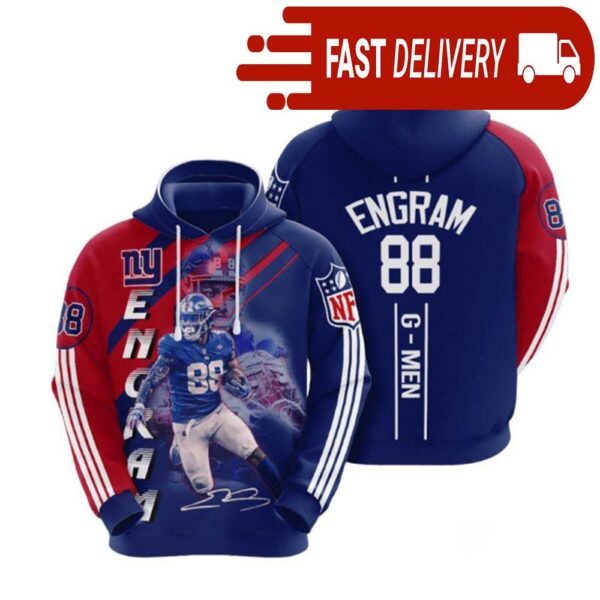 New York Giants Evan Engram NFL Hoodie Gifts for Fans - available at - rugbyfanstore.com