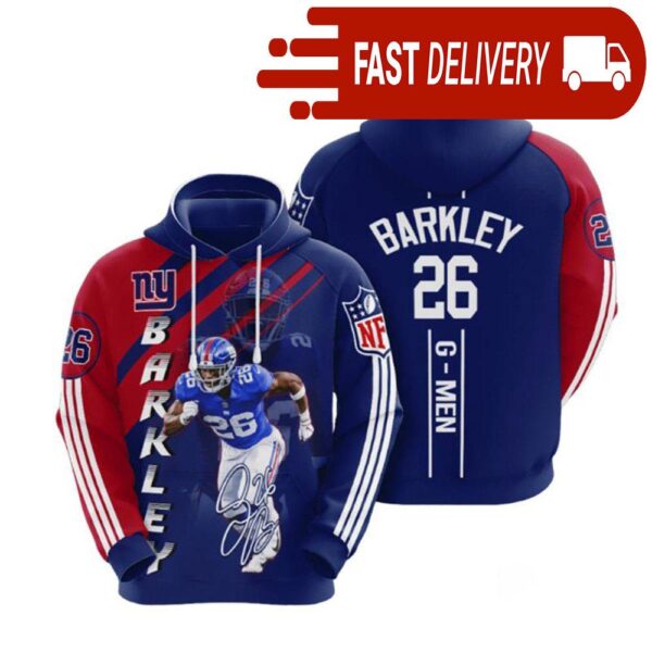 New York Giants Saquon Barkley NFL Hoodie Gifts for Fans - available at - rugbyfanstore.com