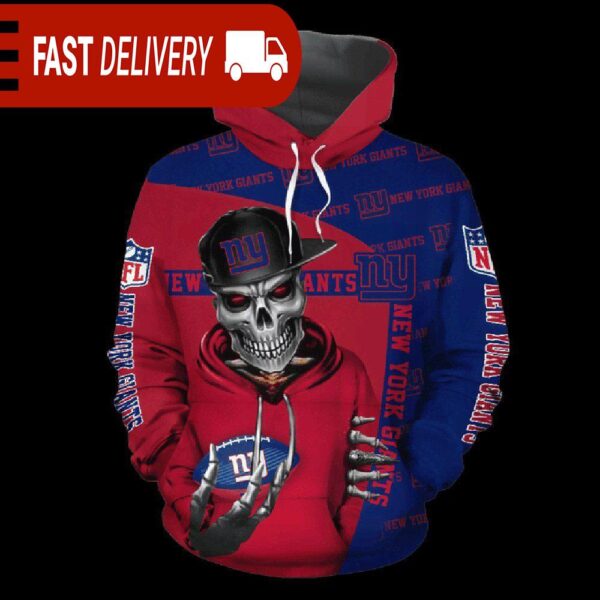 New York Giants Skull of Death Halloween Hoodie NFL Gifts - available at - rugbyfanstore.com