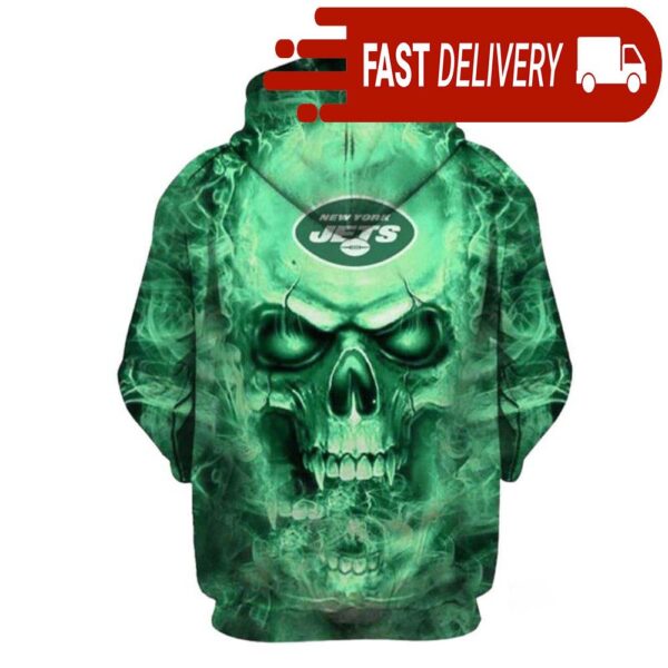 New York Jets Football Skull NFL Hoodie Gifts for Fans - available at - rugbyfanstore.com