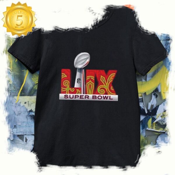 NFL 2025 Super Bowl LIX Football Logo Unisex T Shirt Black - available at - rugbyfanstore.com