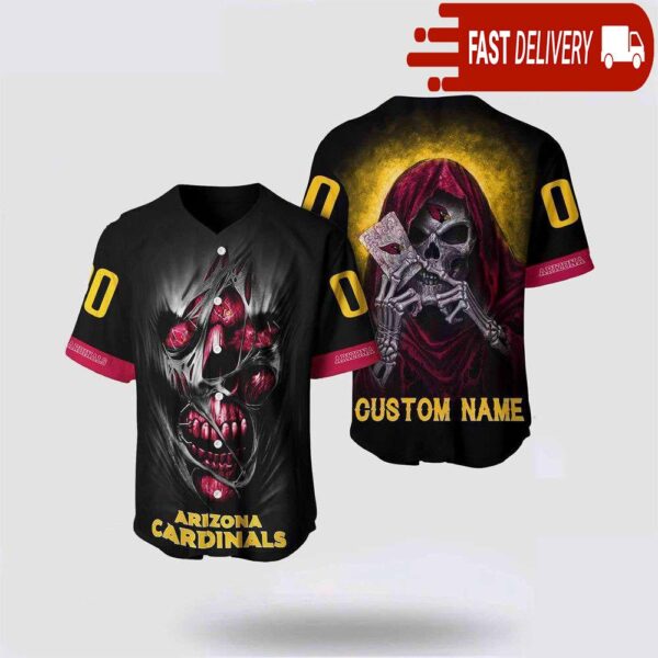 NFL Arizona Cardinals Baseball Jersey Alchemy Grim Reaper Design Your Own Shirt - available at - rugbyfanstore.com