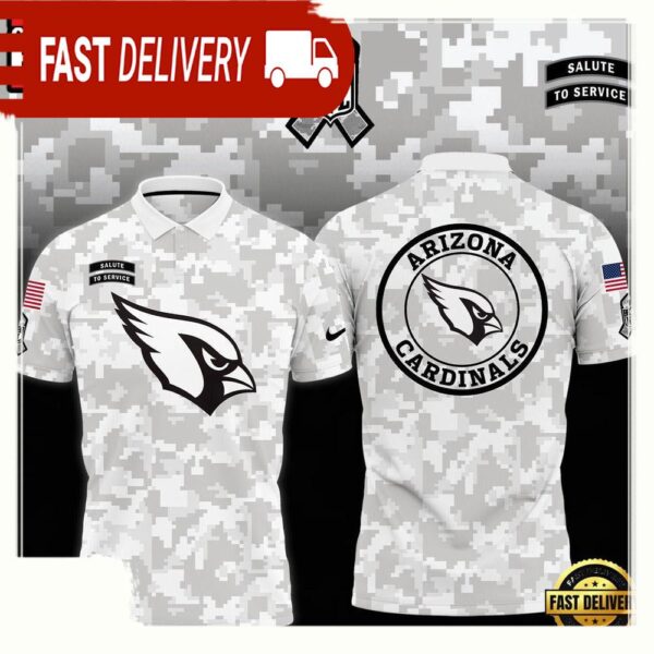 NFL Arizona Cardinals Camo 2025 Salute to Service Polo Shirt - available at - rugbyfanstore.com