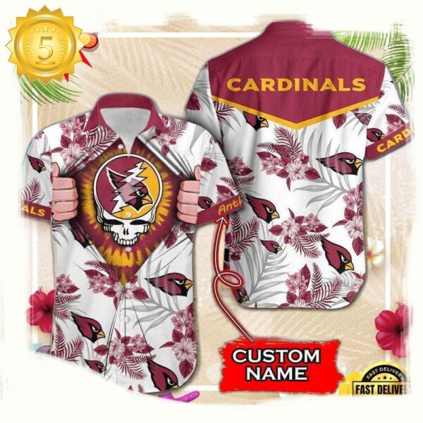 NFL Arizona Cardinals Grateful Dead Personalized Unisex Hawaiian Shirt - available at - rugbyfanstore.com