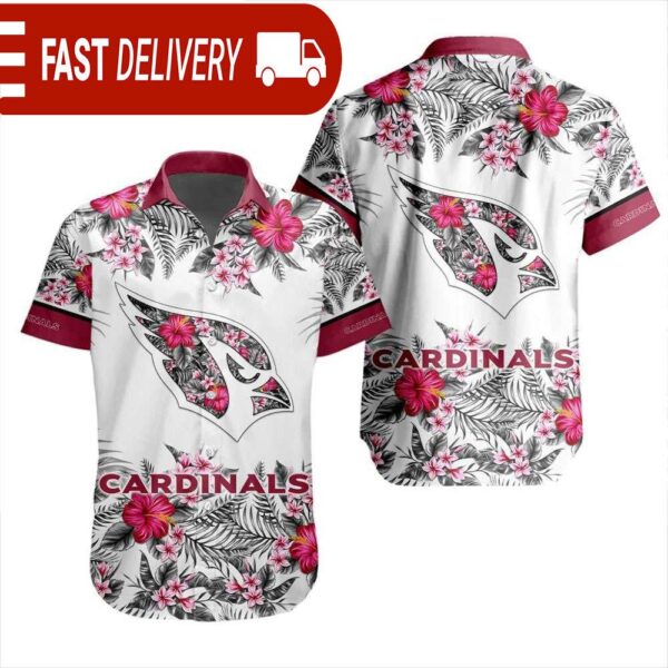 NFL Arizona Cardinals Tropical Floral Hibiscus Hawaiian Shirt - available at - rugbyfanstore.com