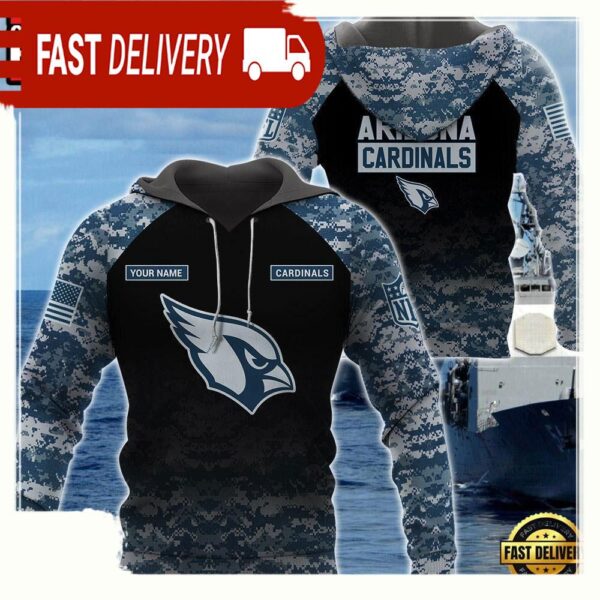 NFL Arizona Cardinals U.S. Navy NWU Camouflage Cutsom Name Hoodie - available at - rugbyfanstore.com