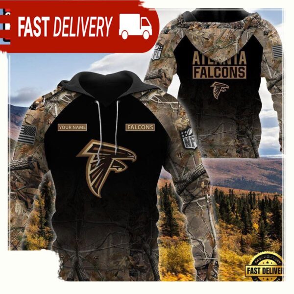 NFL Atlanta Falcons Custom NameHunting Camo Hoodie - available at - rugbyfanstore.com