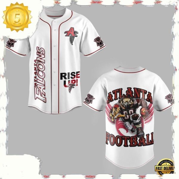 NFL Atlanta Falcons Football Mascot Rise Up Baseball Jersey - available at - rugbyfanstore.com