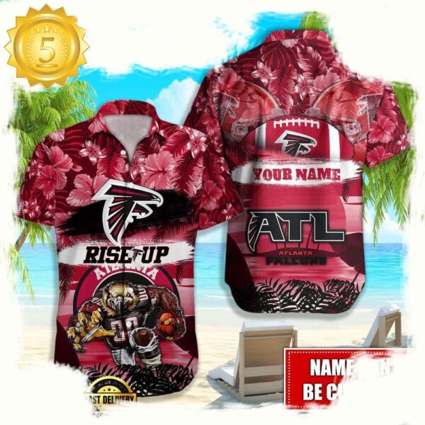 NFL Atlanta Falcons Mascot Football Hawaiian Shirt For Men Women available at rugbyfanstore.com