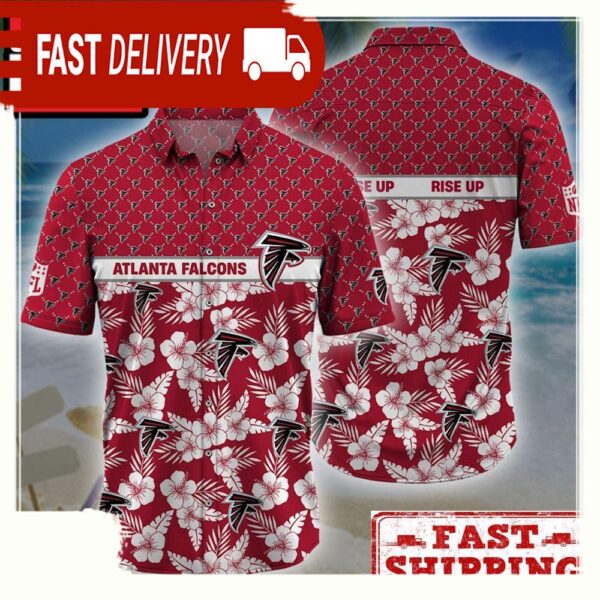 NFL Atlanta Falcons Palm Leaves New Design Hawaiian Shirt - available at - rugbyfanstore.com