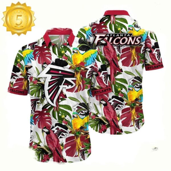 NFL Atlanta Falcons Parrots Tropical Flower Hawaiian Shirt For Men Women - available at - rugbyfanstore.com