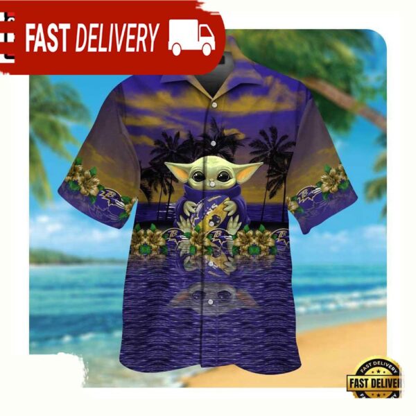 NFL Baltimore Ravens And x Baby Yoda Hawaii Shirt Summer Shirt For Men Women - available at - rugbyfanstore.com