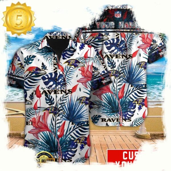 NFL Baltimore Ravens Custom Hawaiian Shirt For Men Women - available at - rugbyfanstore.com