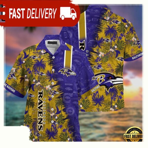 NFL Baltimore Ravens Football Aloha Hawaiian Shirt - available at - rugbyfanstore.com