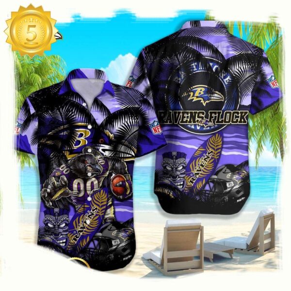 NFL Baltimore Ravens Hawaiian Shirt For Men Women - available at - rugbyfanstore.com