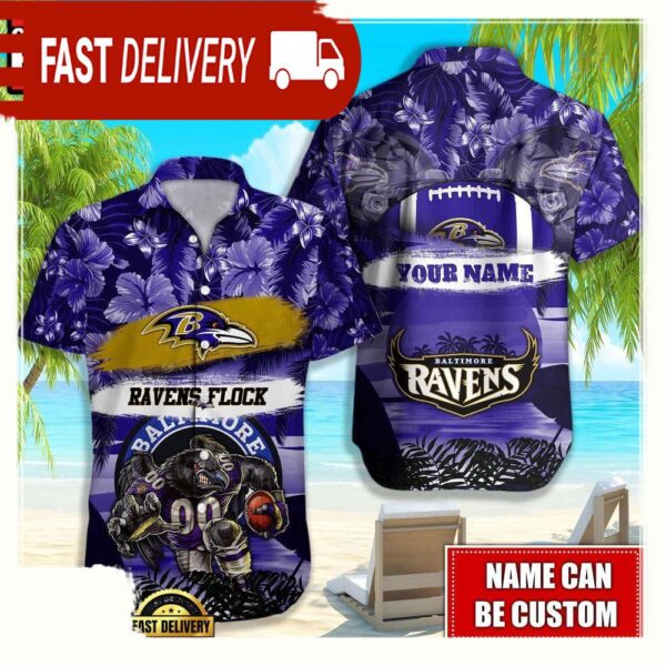 NFL Baltimore Ravens Mascot Football Hawaiian Shirt For Men Women - available at - rugbyfanstore.com