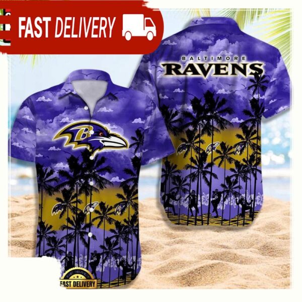 NFL Baltimore Ravens Retro Aloha Shirts For Men Women - available at - rugbyfanstore.com