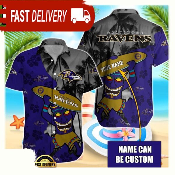 NFL Baltimore Ravens Retro Custom Hawaiian Shirts For Men Women - available at - rugbyfanstore.com