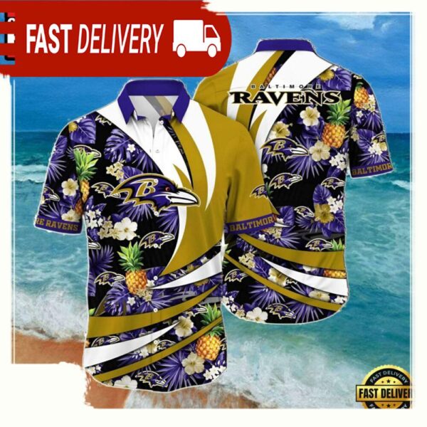 NFL Baltimore Ravens Summer Hawaiian Shirt With Pineapple - available at - rugbyfanstore.com