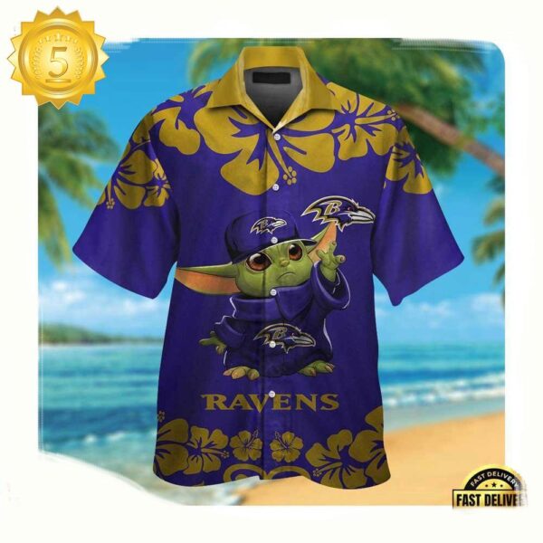 NFL Baltimore Ravens x Baby Yoda Hawaii Shirt Summer Shirt For Men Women - available at - rugbyfanstore.com