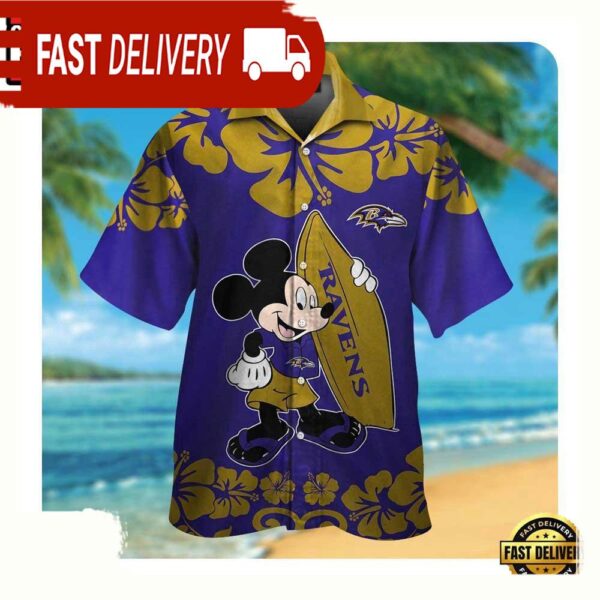 NFL Baltimore Ravens x Mickey Mouse Hawaii Shirt Summer Shirt For Men Women - available at - rugbyfanstore.com