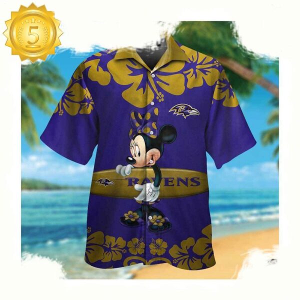 NFL Baltimore Ravens x Minnie Mouse Summer Hawaii Shirt For Men Women - available at - rugbyfanstore.com