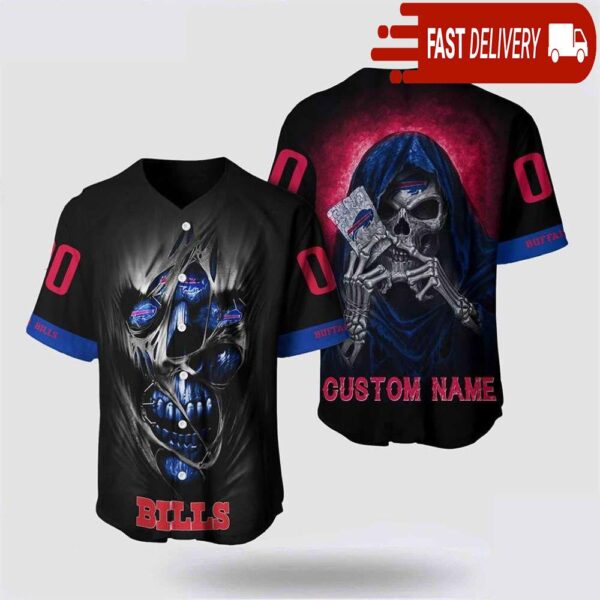 NFL Buffalo Bills Baseball Jersey Alchemy Grim Reaper Design Your Own Shirt - available at - rugbyfanstore.com