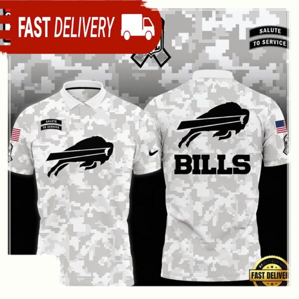 NFL Buffalo Bills Camo 2025 Salute to Service Polo Shirt - available at - rugbyfanstore.com