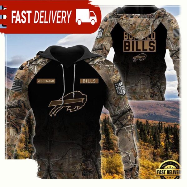 NFL Buffalo Bills Custom NameHunting Camo Hoodie - available at - rugbyfanstore.com