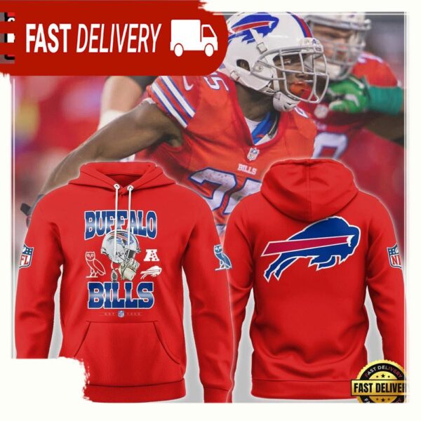 NFL Buffalo Bills Est 1960 Red New Design 3D Hoodie - available at - rugbyfanstore.com