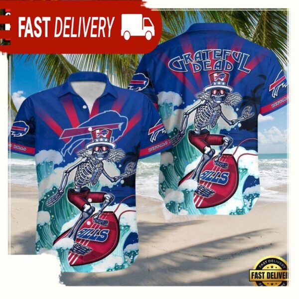 NFL Buffalo Bills Grateful Dead Unisex Hawaiian Shirt - available at - rugbyfanstore.com