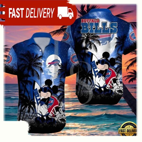 NFL Buffalo Bills Hawaiian Shirt Disney Mickey Mouse Palm Tree - available at - rugbyfanstore.com